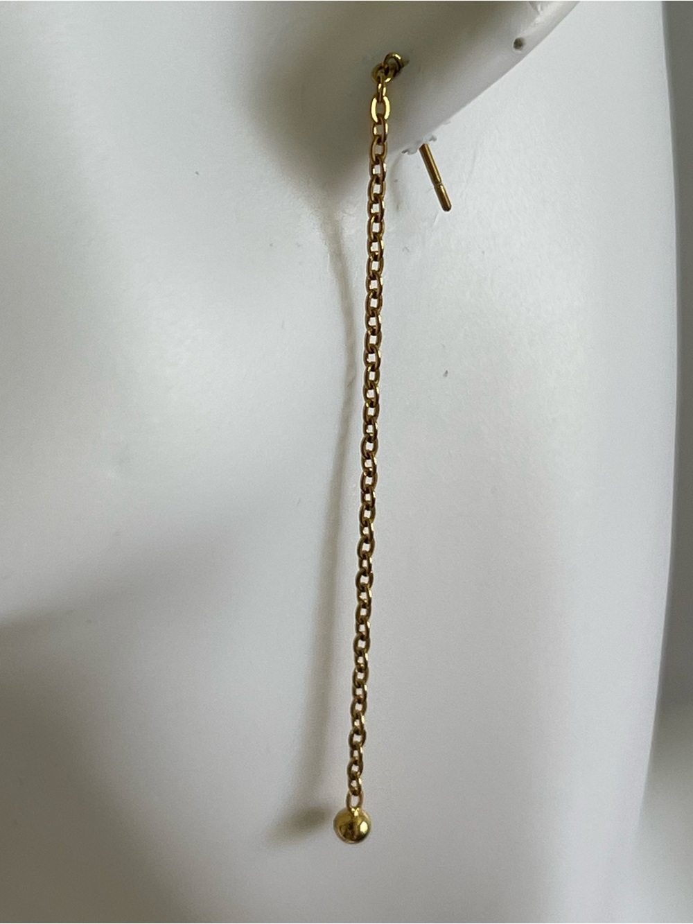 Gold Chain Threader Earring - Picture 4 of 5